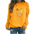 thumbnail image 1 of Hauts d'Hiver pour Femmes Hauts Décontractés d'Hiver pour Femmes Chandail en Molleton à Imprimé Tournesol pour Dames Blouse Tee Chandail Hauts Décontractés pour Femmes, 1 of 3
