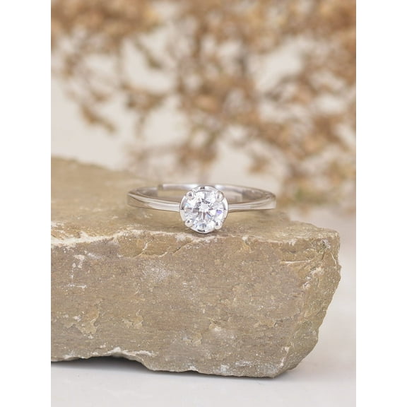 925 Sterling Silver Adjustable Ring Moissanite Engagement Ring Anniversary Gift Ring Promise Ring For Women