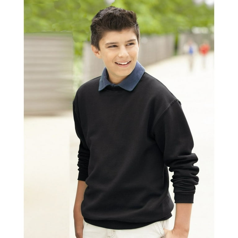 Boys black crew neck sweater hot sale
