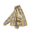 thumbnail image 6 of BLTIBY Mens Flannel Shirt Jacket Fall Winter Plaid Printed Long Sleeve Coat Button Down Thick Outwear with Pockets Yellow XL, 6 of 8