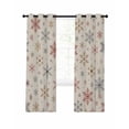 thumbnail image 7 of Christmas Snowflakes Blackout Curtains for Bedroom/Living Room, Xmas Snowy Winter Beige Thermal Insulated Kitchen Drapes with Grommets, Light Blocking Window Treatment, 2 Panels 52" x 90", 7 of 7