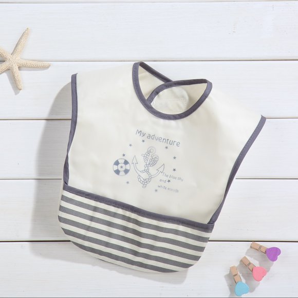 Babero impermeable de algodón para bebé, pequeño, con bolsillo para comida, almohadilla de agua, sin lavar, con bolsillo para saliva, babero sin lavar, antisuciedad