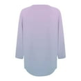 thumbnail image 6 of 3/4 Sleeve Blouses for Women! Comdrip 3/4 Length Sleeve Womens Tops Round Neck Casual Tunic Tops Basic Pleated Shirts Loose Fit 2025 Womens Blouses 3/4 Sleeve Purple L, 6 of 6