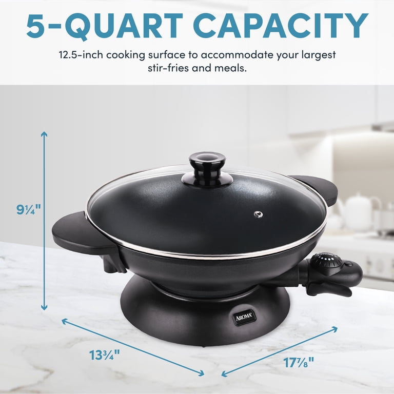 Aroma Professional 5-Quart Electric Wok, Black photo 2