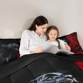 thumbnail image 4 of Homewish Jungle Leopard 7-Piece Full Bedding Set,Rose Flower Black Cheetah,Ultra Soft Reversible Decor For Teens, 4 of 8