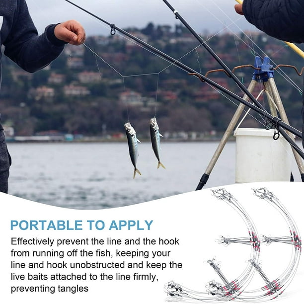 Tackle Rigs Fishing Leaders Stainless Steel Wire Trace Leader 2 Arm Fishing  Rigs with Swivels Snap Connect Beads Fishing Line Tackle Fishing Kits for  Lures Bait Rig or Hooks 