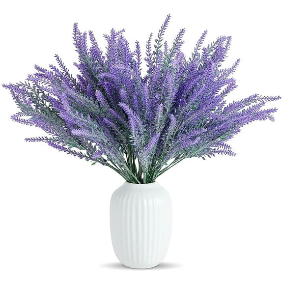 Mightlink Artificial Flowers Lavender Bouquet, Artificial Plant for Home Decor, Wedding,Garden,Patio Decoration,4 Bundles