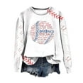 thumbnail image 5 of Holzkary Baseball Sweatshirt for Womens 2025 Round Neck Long Sleeve Top Hoodless Sweatshirt Long Sleeve Comfy Baseball Shirts Softball Crewneck Graphic Pullover Top 2025 Fall Sweatshirts White L, 5 of 5