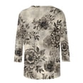 thumbnail image 5 of YUGYXL 3/4 Length Sleeve Shirts for Women Spring Floral Printed Crew Neck Cute Blouses Fahsion Casual Dressy Tunic Tops D Multicolor XXL, 5 of 5