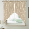 thumbnail image 2 of Beige Floral Swag Valances for Windows, Kitchen Curtains 36 Inch Length 2 Panels Set, Vintage Spring Botanical Flowers Short Curtains for Small Windows Rod Pocket Cafe Curtains Drapes 28"x36", 2 of 8