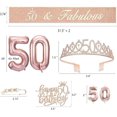 thumbnail image 6 of RUseeN 50th Birthday Gifts for Women, Including 50th Birthday Crown and Birthday Sash, Birthday Cake Topper, Balloons and Candle Set 50th Birthday Decorations Women - Rose Gold, 6 of 6