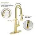 thumbnail image 5 of Boyel Living Kitchen Sink Faucet in Brushed Gold, 2-Mode Sprayer 1.8 gpm Spring Kitchen Sink Faucet with Detachable Towel Rack, Kitchen Faucet for Kitchen Sink, 5 of 8