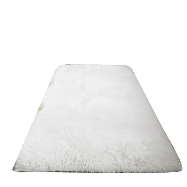 Alfombra de lana de seda gruesa, 80X120cm, blanco puro