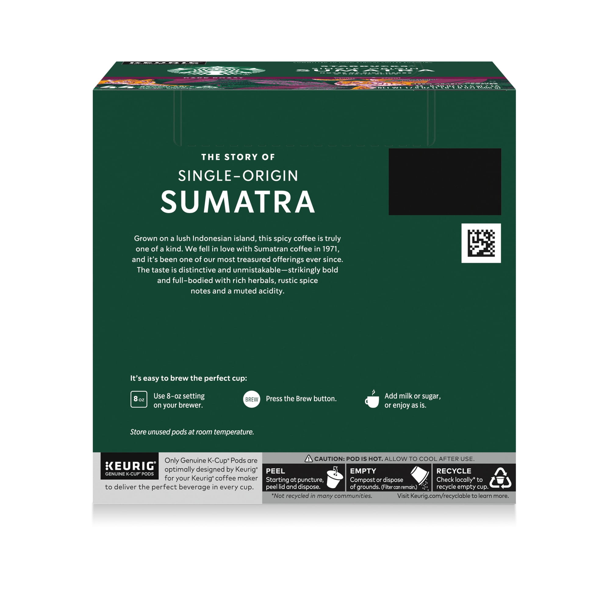 Starbucks Sumatra, Hot or Iced Coffee, Dark Roast K-Cup Coffee Pods, 44 Count​