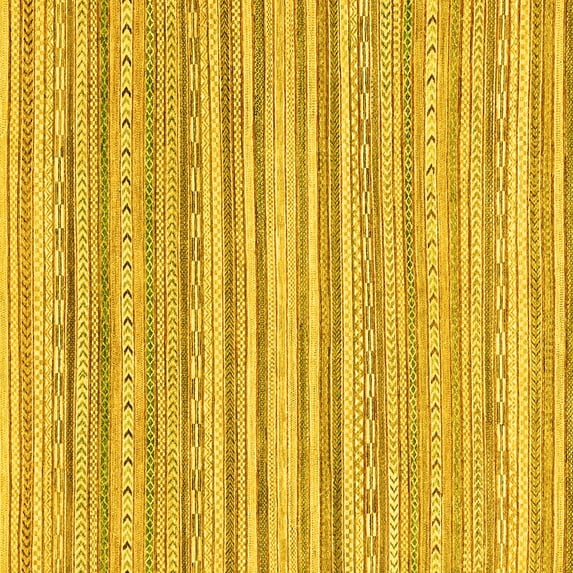 Ahgly Company Indoor Square Abstract Yellow Modern Area Rugs, 4' Square