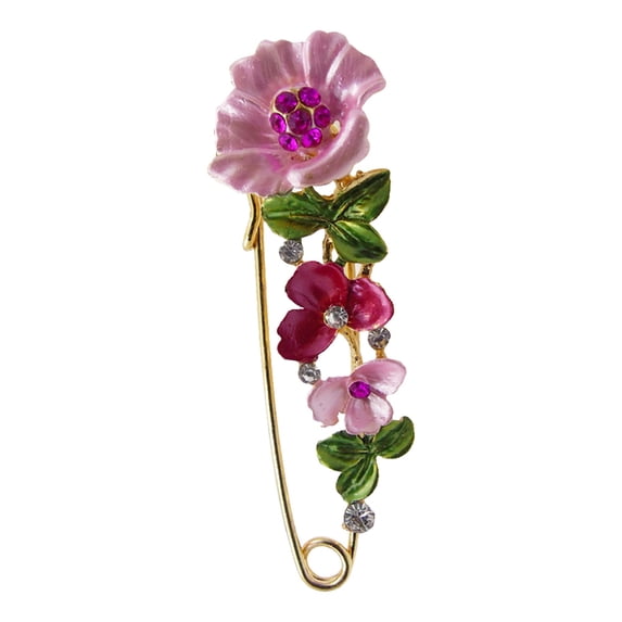 Linyer Flower Brooch Pin Bridal Wedding Party Club Breastpin Birthday Handmade Jewelry Girlfriend Mother Wife Gift Costume Accessories Red