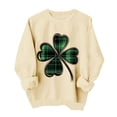 thumbnail image 2 of ClodeEU Womens Saint Patrick's Day Print Sweatshirt ，Classic Long Sleeve Crewneck Pullover Beige,Womens Plus XXL, 2 of 6