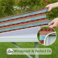 thumbnail image 6 of Blue and Brown Geometric Pattern Square Fitted Tablecloth with Elastic Edge,Square Table Cover,Washable Elastic Table Cover for Home Kitchen Party Decor 34"x34", 6 of 6