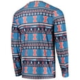 thumbnail image 3 of Men's Concepts Sport Blue Illinois Fighting Illini Ugly Sweater Long Sleeve Top and Pants Sleep Set, 3 of 5
