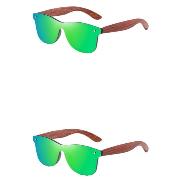 Decodeary Protection Bois Mode Lentille Colorée Options Monture Légère Vert 2 Ensembles