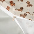 thumbnail image 4 of Homewish Cute Dachshund Animal Bedding,Dog Bone Duvet Cover Full,Brown,Light Gray Reversible,3-Piece,1 Duvet Cover and 2 Pillowcases, 4 of 6