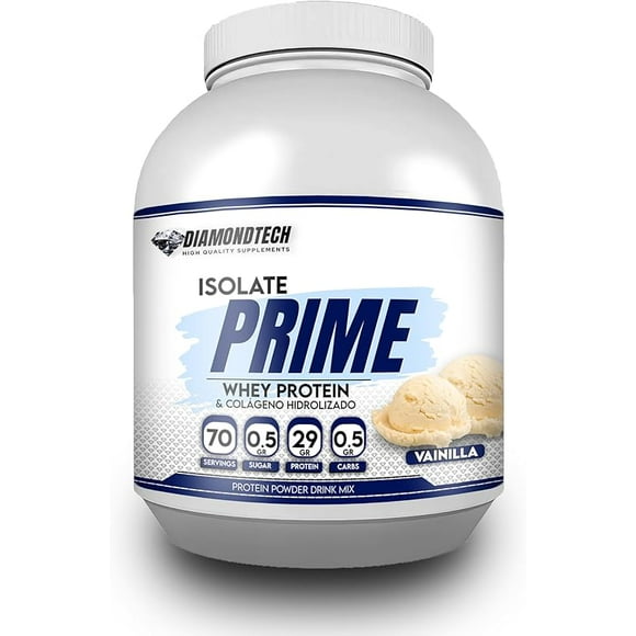 Diamondtech Proteína whey PRIME con Colágeno hidrolizado 5LBS(2.27kgs) 70 servicios VAINILLA