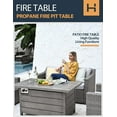 Propane Fire Pit Table, HAPPATIO 48inch 50000 BTU Aluminum Gas Fire Pit
