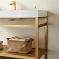 thumbnail image 3 of Ablitas 48" Single Sink Bathroom Vanity Brushed Gold Metal Frame White Top, 3 of 8