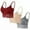 3 PCS-Wine/Khaki/Gray, variant on Ahdbta 2/3/5 Pack Bralettes for Women Floral Lace Wireless Bra V Neck Racerback Crop Top Adjustable Spaghettic Strap Camisole Bras
