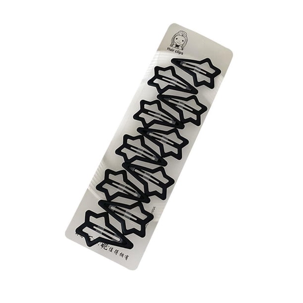 LUVCLS 10-12 pinzas para el pelo con forma de estrella negra, pinzas a presión, estilo emo, punk, Halloween, gótico, 2024