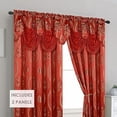 thumbnail image 5 of Luxurious Beautiful Curtain Panel Set with Attached Valance and Backing 54" X 84 inch (Set of 2), Red, 5 of 6