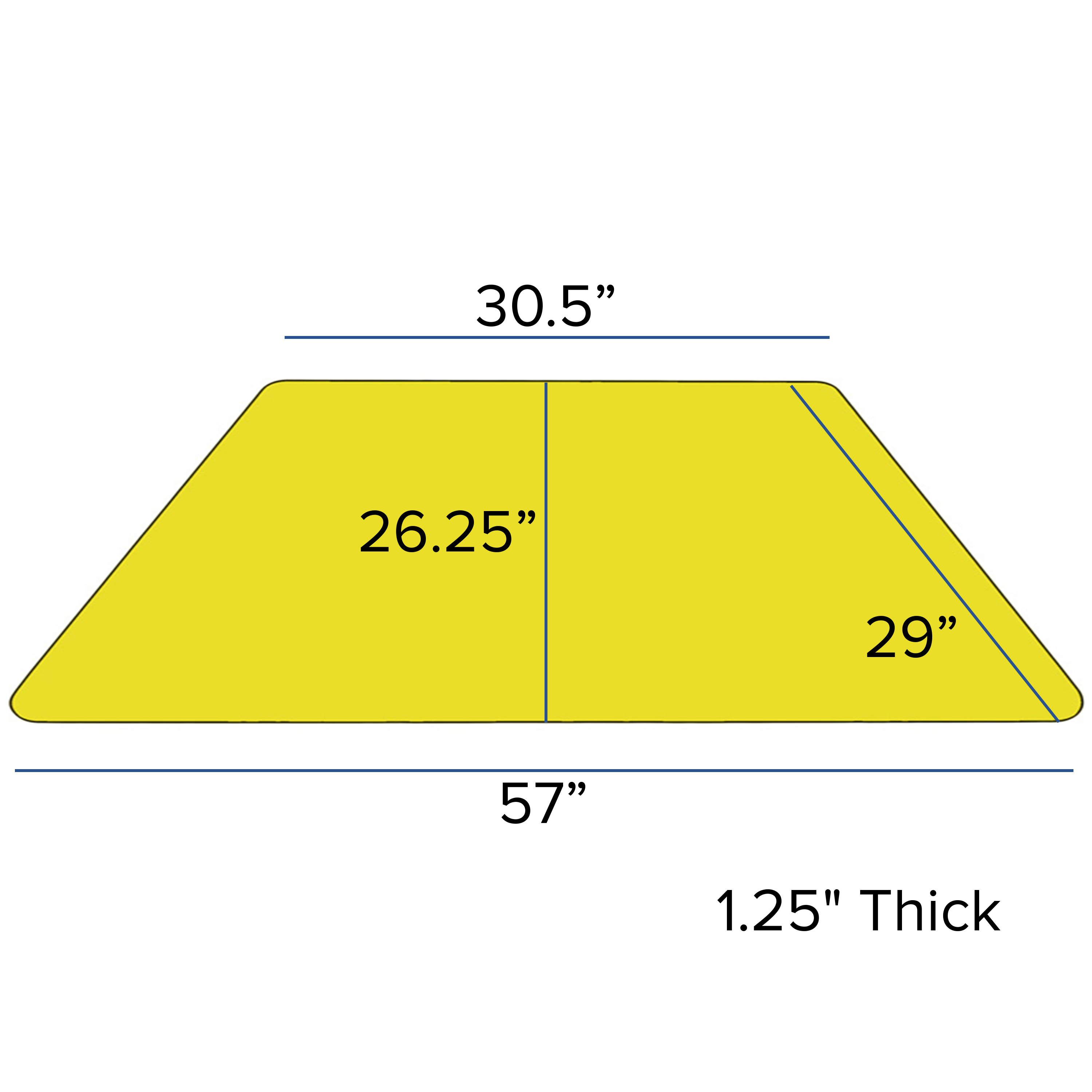 Flash Furniture Mobile 29''W x 57''L Trapezoid Yellow Thermal Laminate Activity Table - Standard Height Adjustable Legs - image 3 of 5