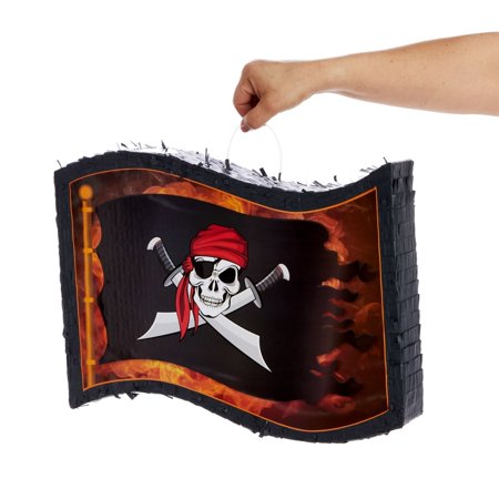 Skill And Swords Flag Pinata For Pirate Birthday Party Decorations,12X15.7X3 In