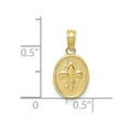 thumbnail image 2 of Diamond2Deal 10K Yellow Gold Polished Fleur De Lis in Oval Pendant for Women (L- 0.52 inch, W-0.36 inch), 2 of 6