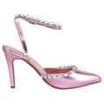 thumbnail image 3 of Top MODA Shoes Women Stiletto High Heels Pointed-Toe Ankle Strap Bling Rhinestone PARSON-3 Pink Metallic 5.5, 3 of 5