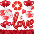 thumbnail image 2 of Decoraciones con globos para el día de San Valentín Globos XXL con letras LOVE Velas en forma de corazón Pétalos de rosa Globos de confeti en forma de corazón rojo y blanco para San Valentín, 2 of 5