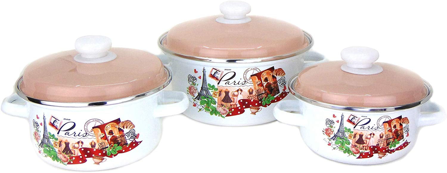 Idilia Enamel Steel Pot, My Paris Collection, Enamel Cookware, Enamel