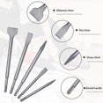 thumbnail image 3 of 5 Piece Chisel Set with 2 Pointed Chisel and 3 Flat Chisel, Tile Chisel Wide Chisel Drilling Tool for Concrete Tile Building Block, 3 of 5
