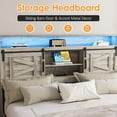 thumbnail image 3 of Vabches Twin Size Bed Frame with 4 Drawers, Metal Platform Bed with LED Lights, Charging Station and Bookcase Headboard, No Box Spring Needed, 3 of 7