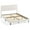 Beige, variant on Costway Queen Size Velvet Bed Frame with Height Adjustable Chevron Headboard,Noise Free Beige