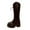 Brown, variant on Women's Knee High Boots - Platform Lug Sole Combat Boots with Lace Up and Side Zip