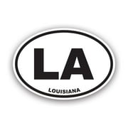 Louisiana Euro Oval Sticker Decal - Self Adhesive Vinyl - Weatherproof - Made in USA - la