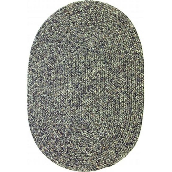 Sandi 10 x 13 ft. Tweed Indoor-Outdoor Oval Braided Rug, Graphite