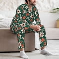 thumbnail image 7 of Honeii Lilies Flowers Pattern Mens Pajamas Set,2pcs Men's Lounge Long Sleeve Sleep Shirt and Pajama Bottoms Sleepwear Set,Mens Pjs Sets-Small, 7 of 7