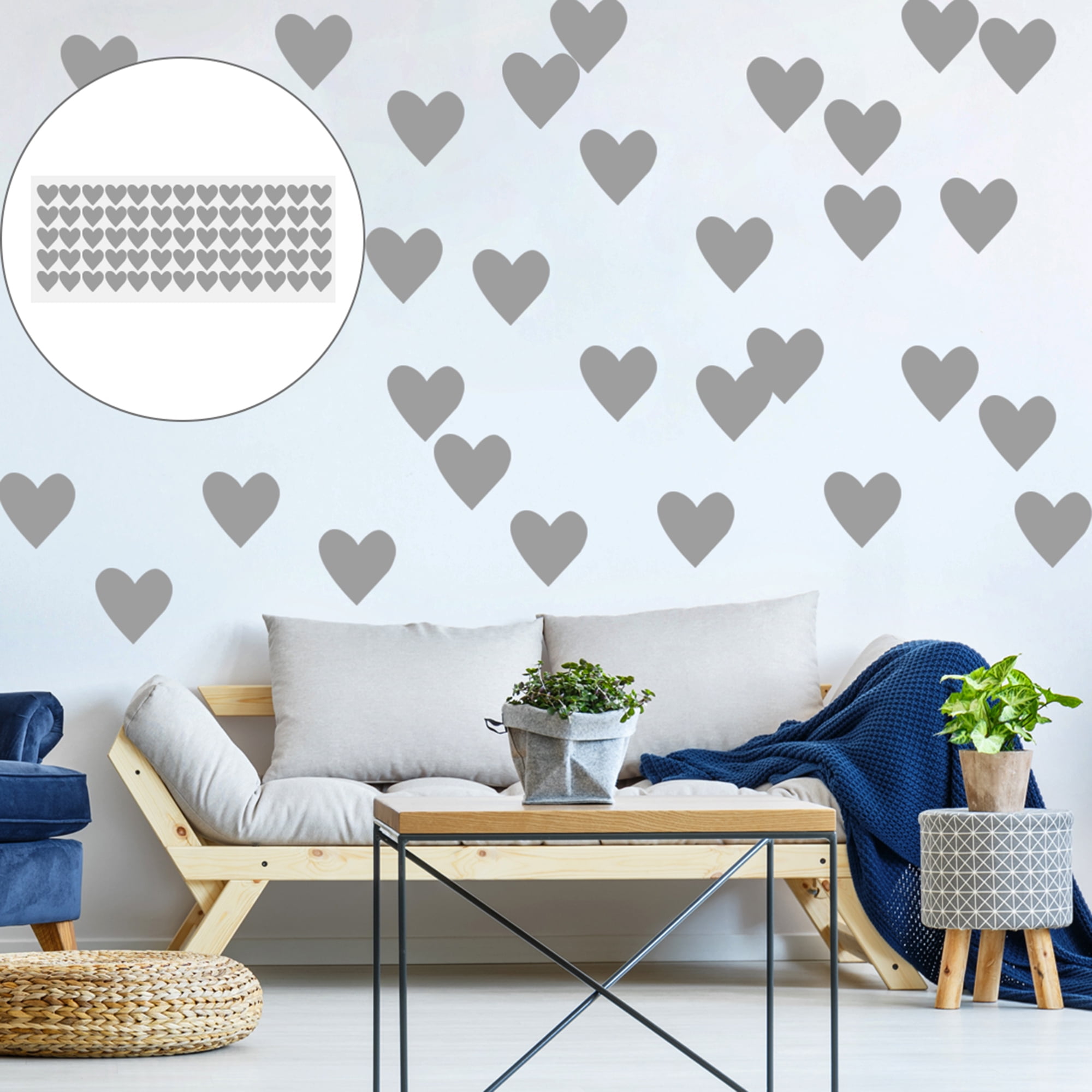Unique Bargains Wall Sticker Selfstick PVC Heart Shape for Room