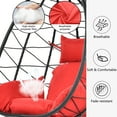 thumbnail image 2 of Clearance! Hanging Wicker Egg Chair, Outdoor Patio Hanging Chairs with Stand, UV Resistant Hammock Chair with Comfortable Cushion, Durable Indoor Swing Egg Chair for Bedroom, Garden, Backyard, 2 of 7