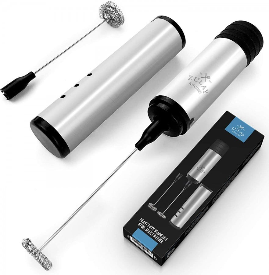 Zulay Kitchen High Powered Handheld Milk Frother and Milk Foamer for Coffee and Latte with