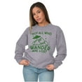thumbnail image 3 of Not All Who Wonder Are Lost UFO Cute Unisex Plus Fleece Graphic Sweatshirt Brisco Brands 2X, 3 of 5