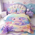 thumbnail image 2 of Manfei Magical Axolotl Quilt King,Pastel Ocean Animal King Coverlet Set,3pcs,1 Bedspread and 2 Pillowcases, 2 of 7