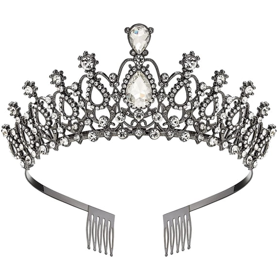 GTEYOIJN Women Teenagers Princess Elegant Crown with Combs Women's Headbands Bridal Wedding Prom Birthday Silver Headscarf Headband